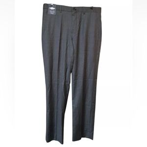 New! $98 Hart Schaffner Marx Men's Straight Fit Flat Front Pants, Gray, 32X32